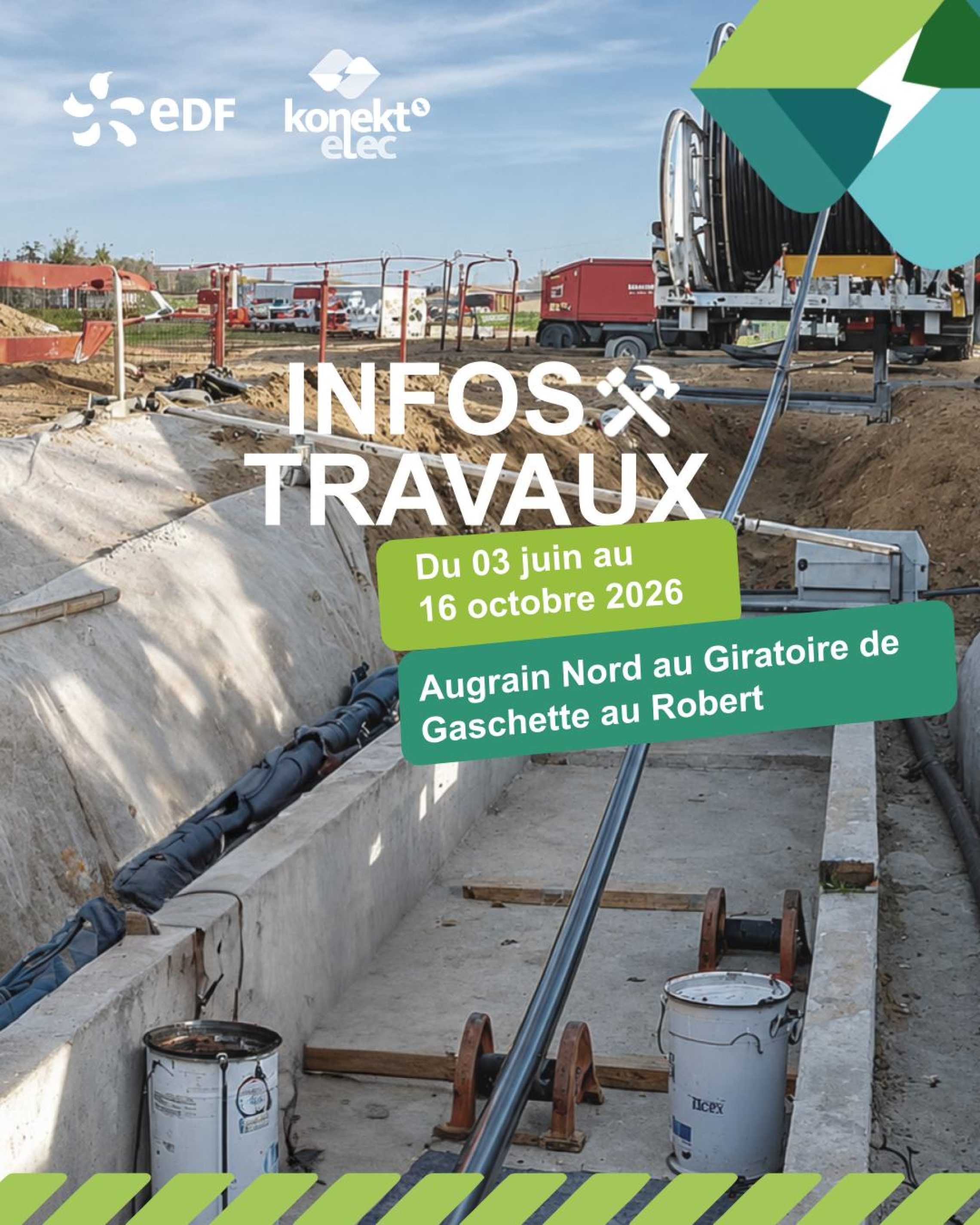 Information Travaux - Augrain Nord au Giratoire de Gaschette au Robert